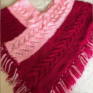 Child’s Pink crochet pancho